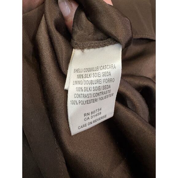 Y2K BCBG Max Azria Brown Silk Halter Dress Sz 12 Boho Beaded Retro Fairy - Picture 10 of 10